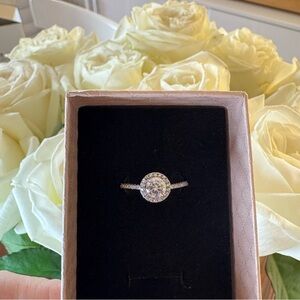 Moissanite Halo Ring • GRA Certified •